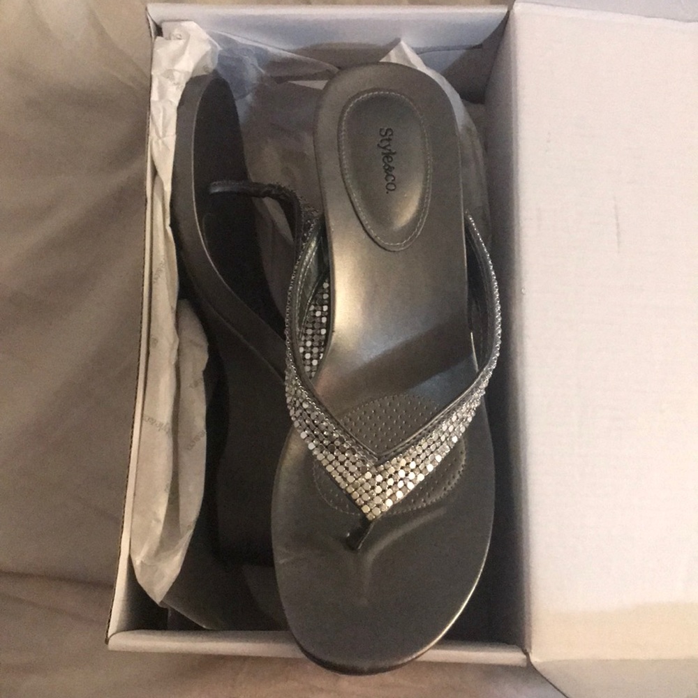 Pewter Style & Co. Thong Sandals